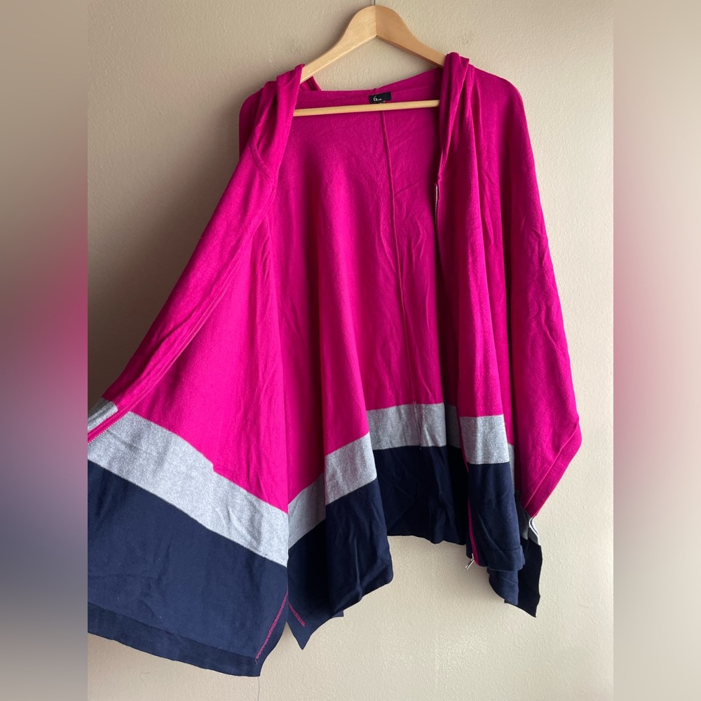 6 By Six Women Oversized Sweater Cardigan Pink Blue Size XS - Picture 5 of 9